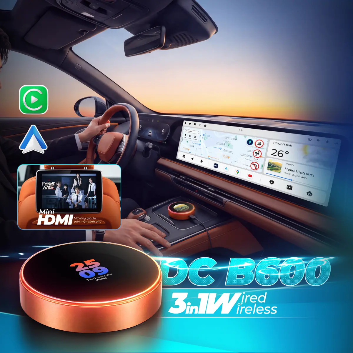 Android box cho ô tô DC B600